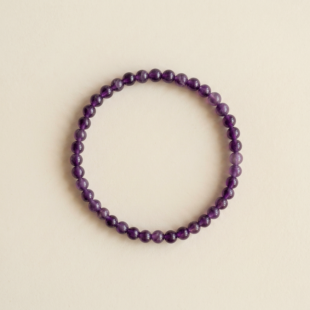 Amethyst Armband mit 4 mm Perlen „Still“