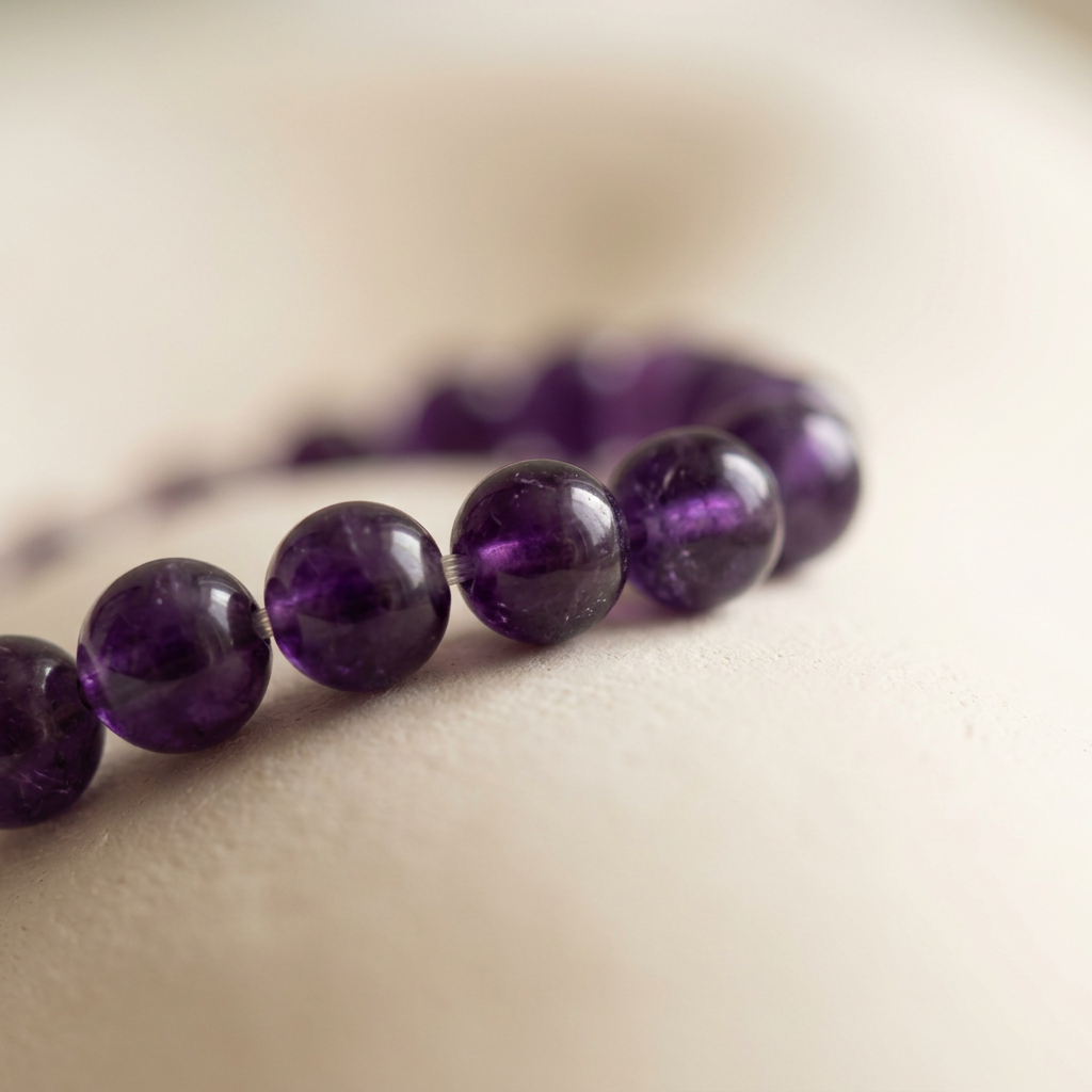 Amethyst Armband mit 4 mm Perlen „Still“