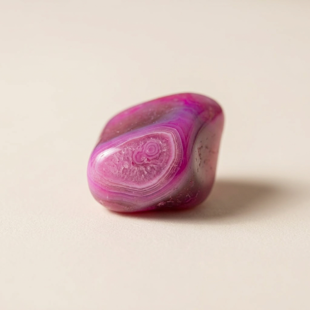 Achat Trommelstein, pink gefärbt