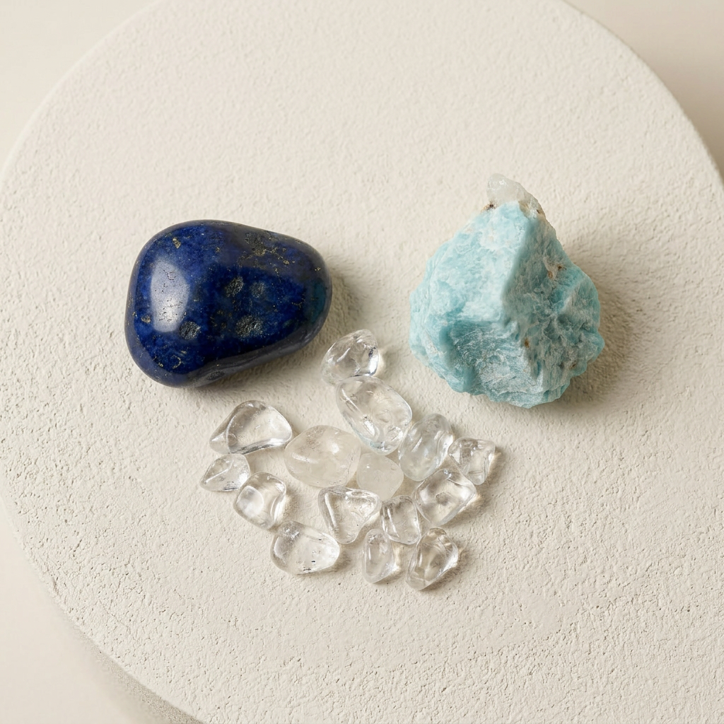 Edelstein-Set „Calm“ mit Amazonit, Achat & Bergkristall